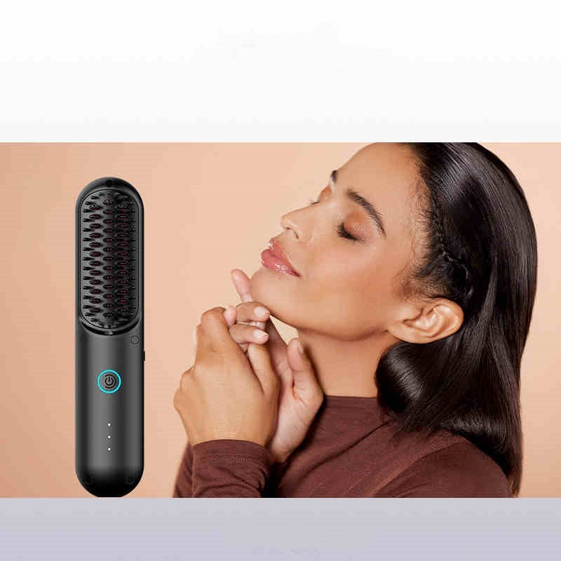 Lite Wireless Straight Comb | Portable Anion Anti-Scald Hair Straightener & Fluffy Styling Brush