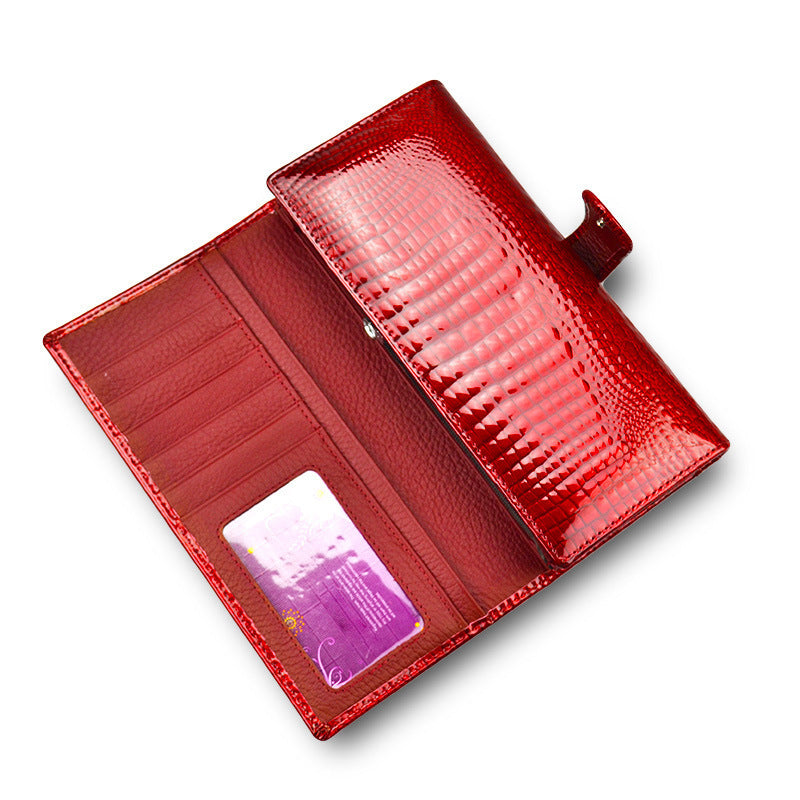 Women’s Patent Leather Coin Purse – European & American Fashion Genuine Cowhide Wallet