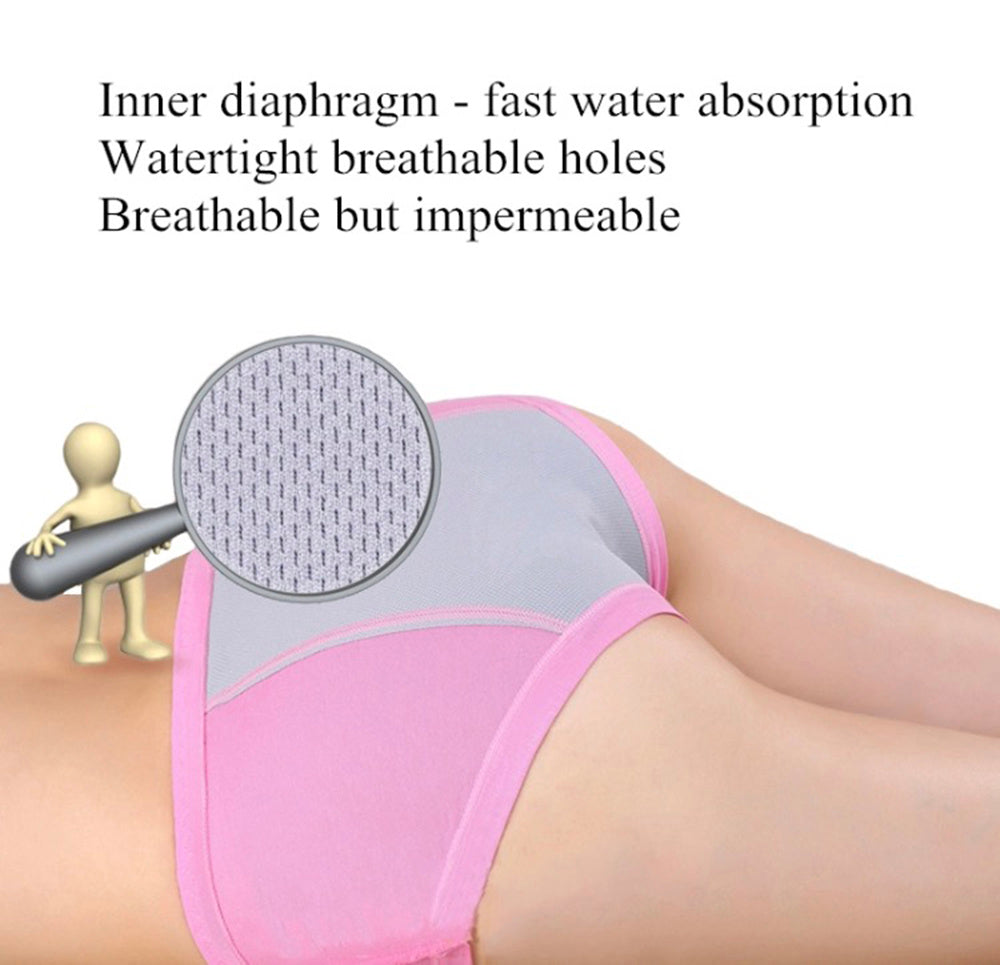 3Pcs Pack Cotton Menstrual Panties – Leakproof Period Underwear for Women