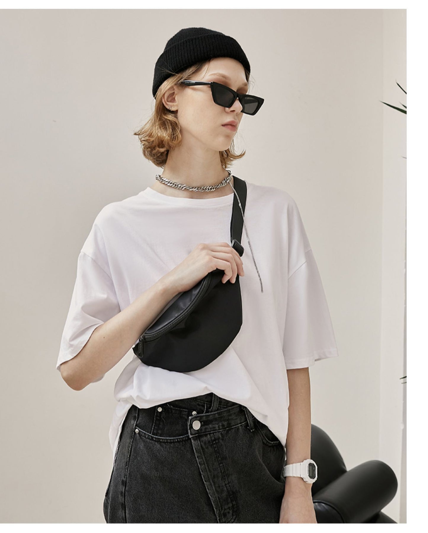 Men’s Trendy Nylon Crossbody Shoulder Bag – Street Style Small Travel Sling