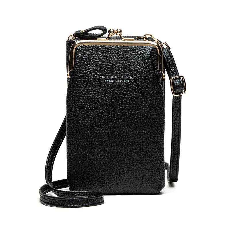 Fashion Lychee Pattern PU Leather Women’s Shoulder Bag – Korean Style Crossbody Handbag