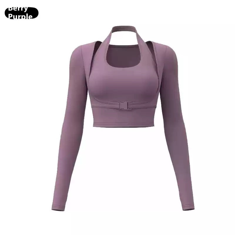 Halter Wear-Free Yoga Bra Top – Women’s Slim Fit Workout & Exercise Crop