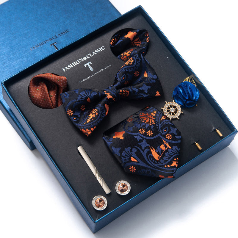 Men’s 8-Piece Bow Tie Set – Formal Jacquard Neckwear for Business, Party & Wedding