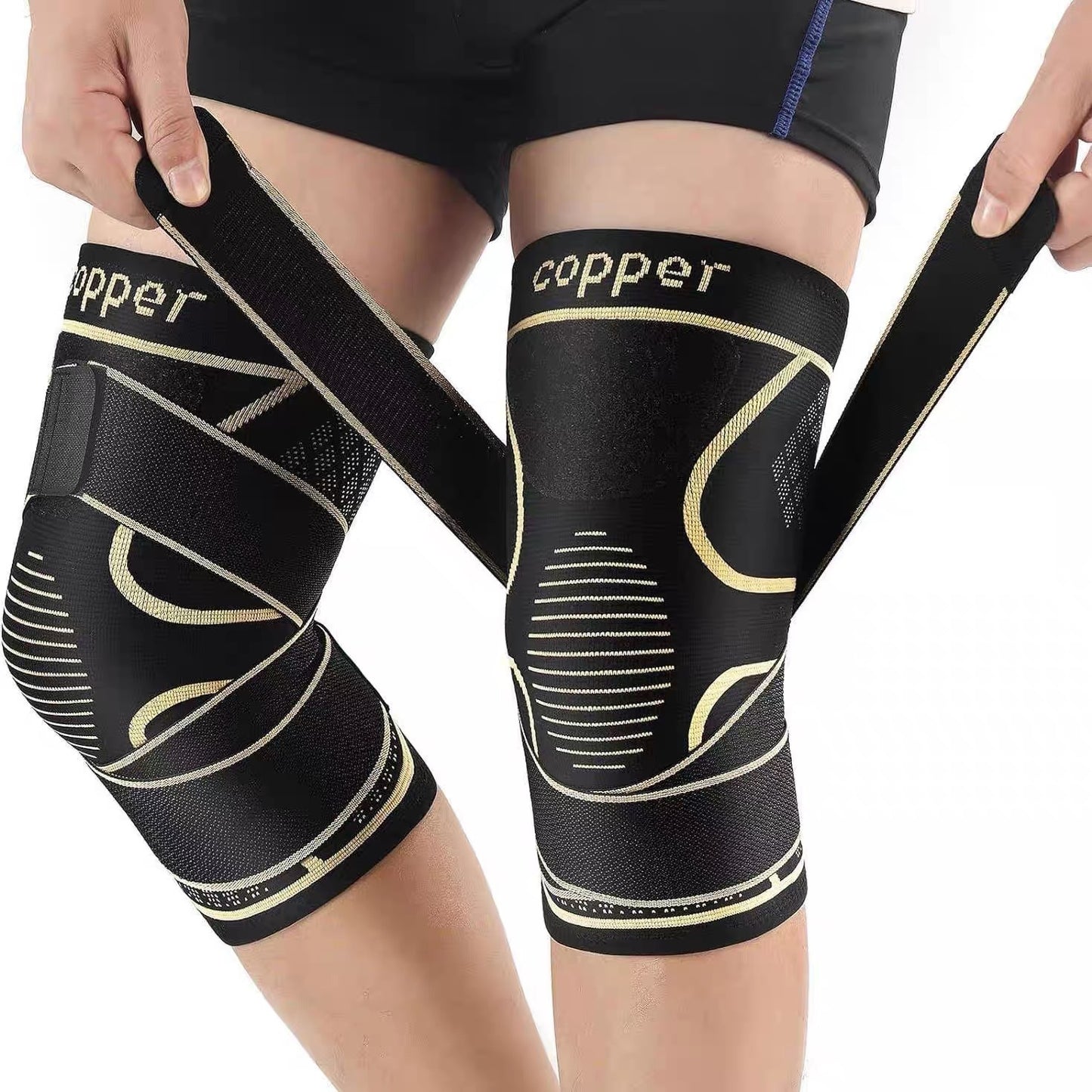 Copper Fiber Knee Support Strap – Compression Knee Pad for Basketball, Running & Fitness