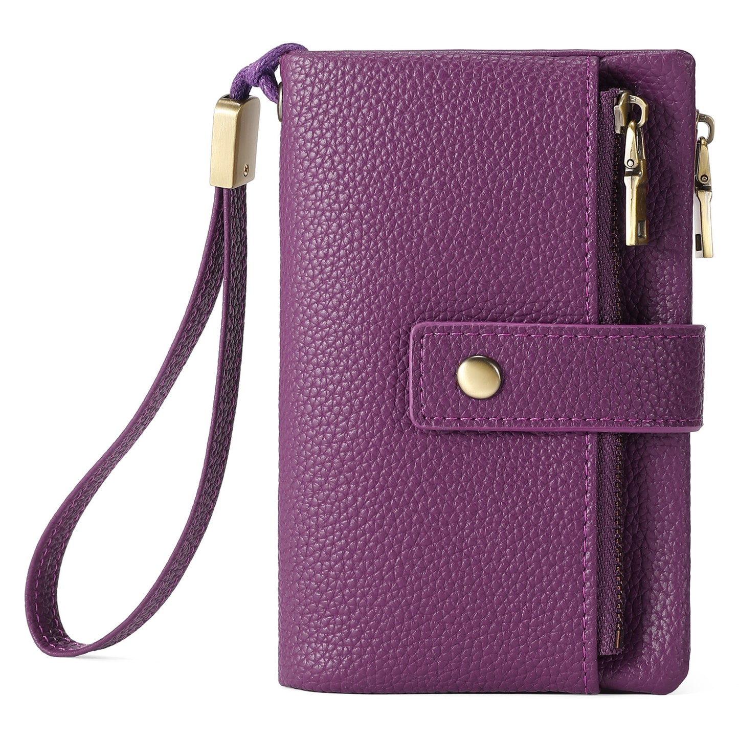 Women's Genuine Leather Wallet – Zipper Clutch Anti-theft Card Swiping Coin Purse