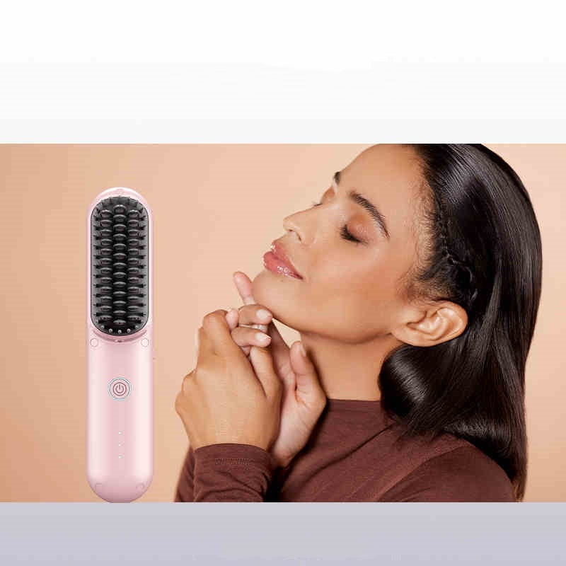 Lite Wireless Straight Comb | Portable Anion Anti-Scald Hair Straightener & Fluffy Styling Brush