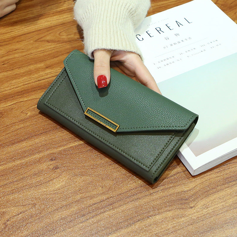 Multi-Functional Retro Buckle Thin Coin Purse – Korean Style Long Wallet for Women