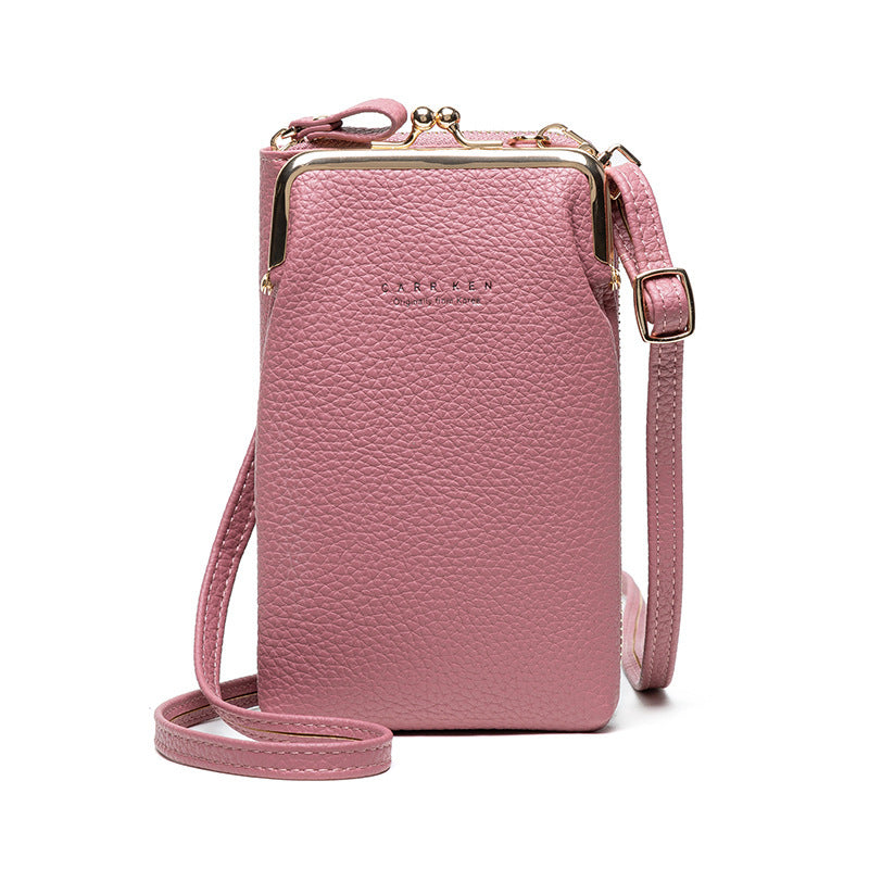 Fashion Lychee Pattern PU Leather Women’s Shoulder Bag – Korean Style Crossbody Handbag