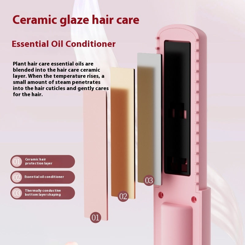 Wireless Hair Straightener with LCD Display – Portable Anion Curling & Straightening Splint