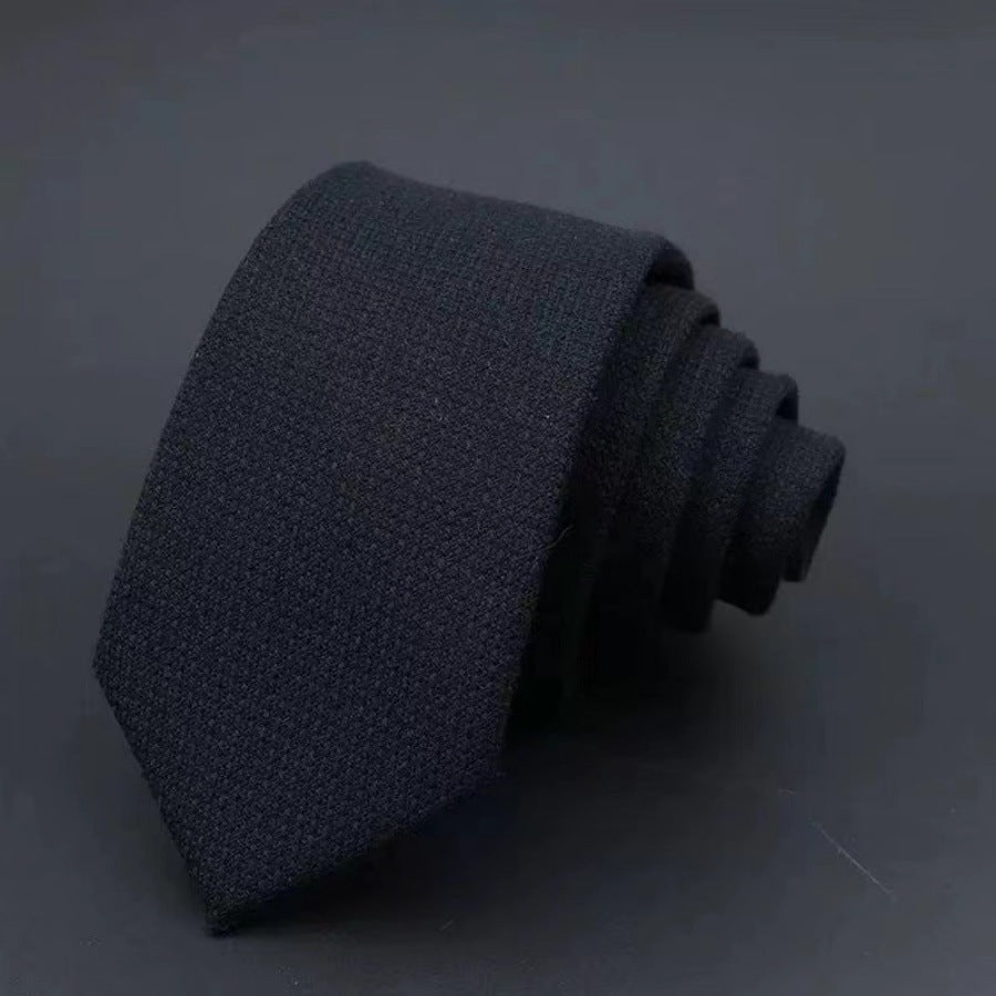 Men’s Business Fashion Tie – Thickened Sanded Fabric Striped & Solid Color Necktie