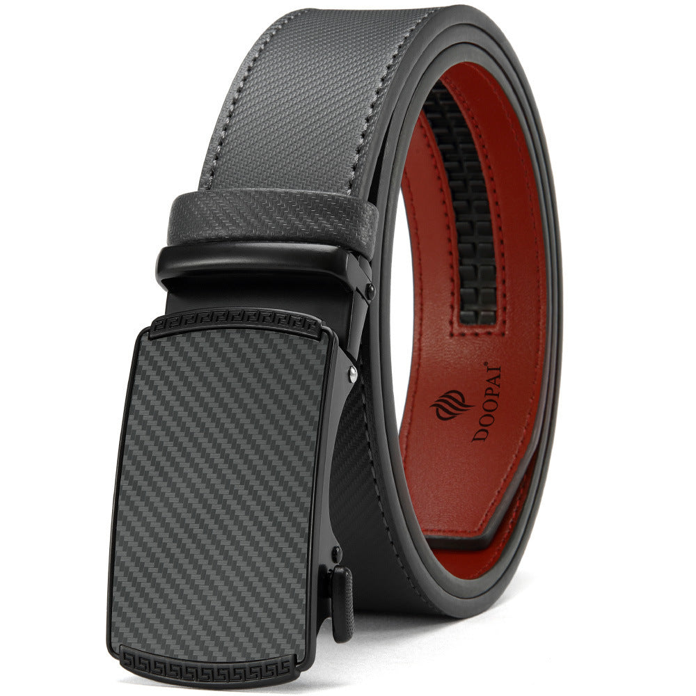 Men’s Genuine Leather Belt – Automatic Alloy Buckle Business & Casual