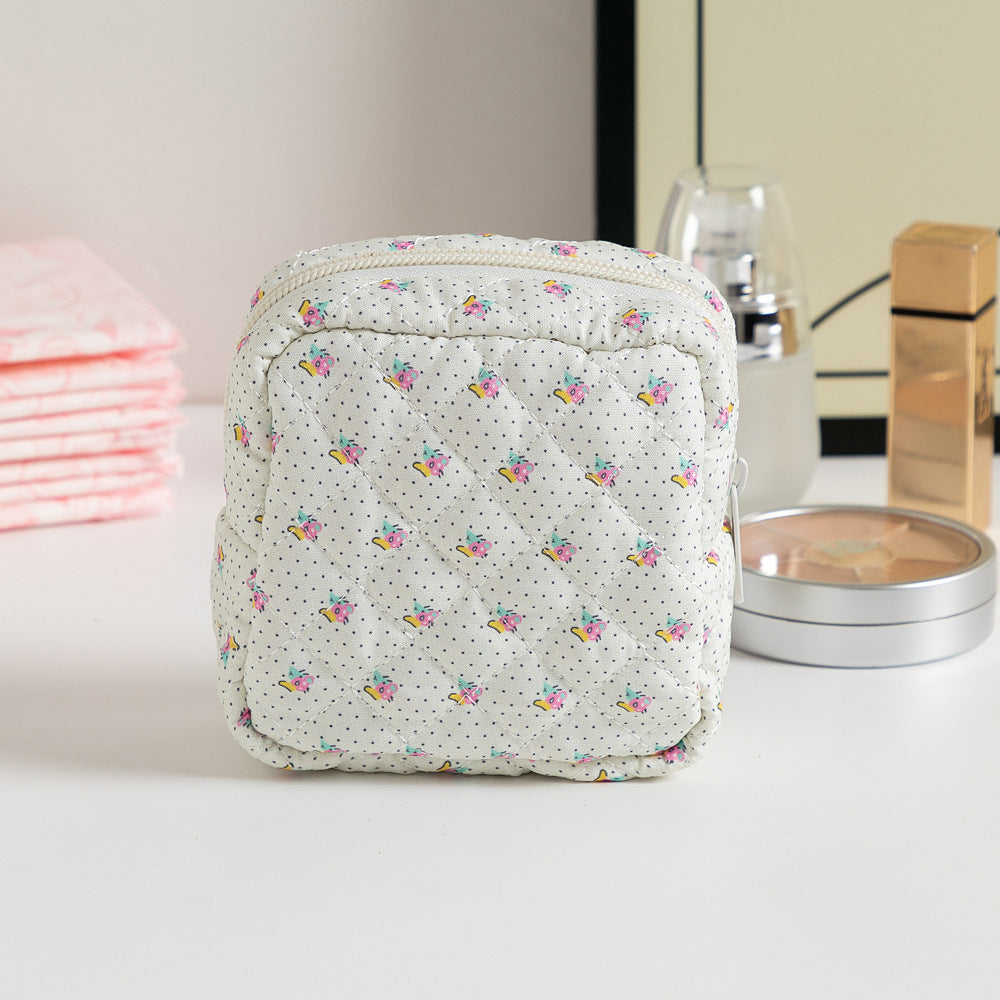 Cute Change Women’s Key Storage Bag – Small Floral Polyester Wallet for Keys & Coins