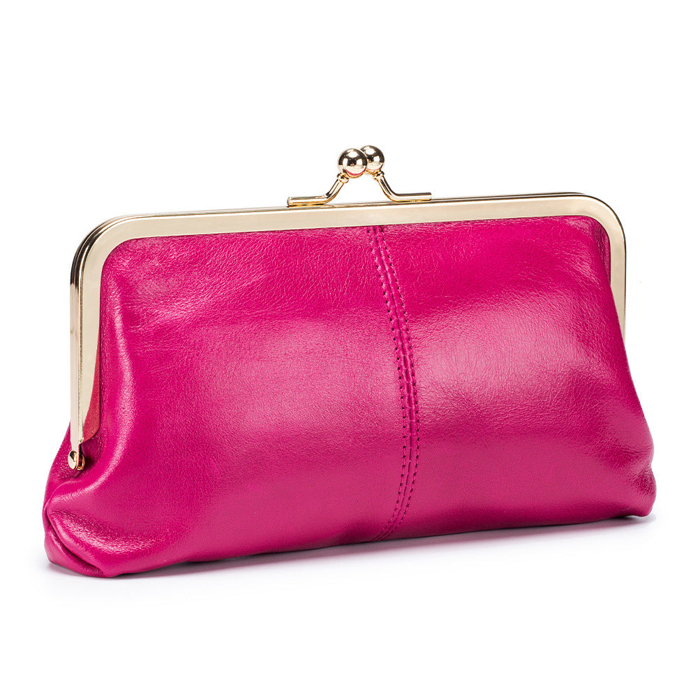 European & American Retro Genuine Leather Long Clutch Wallet – Vintage Oil Wax Clip Bag
