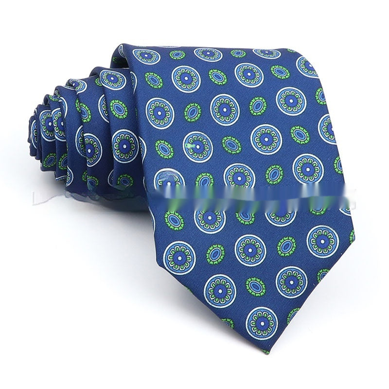 Business Polyester Men’s Printed Tie – Formal Workplace Necktie for Office & Events