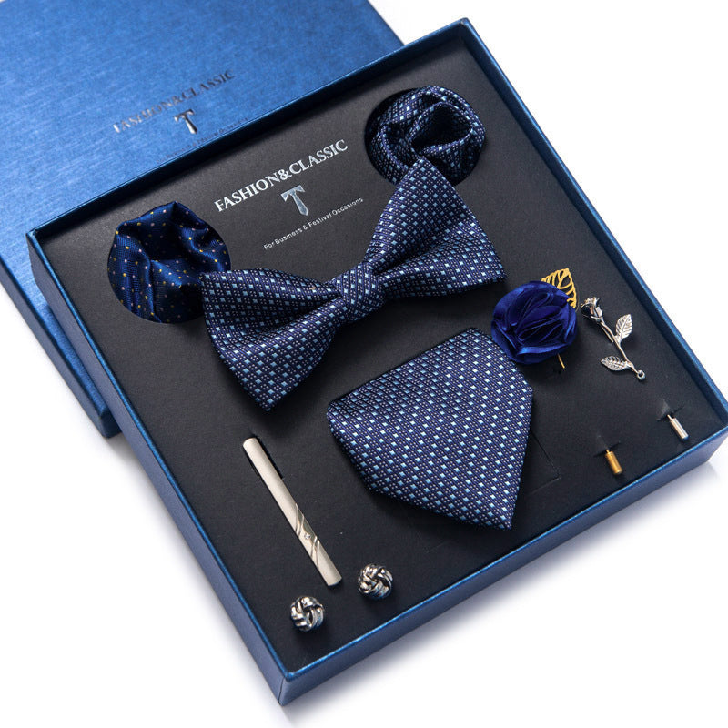 Men’s 8-Piece Bow Tie Set – Formal Jacquard Neckwear for Business, Party & Wedding