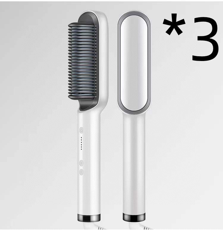 2-In-1 Hair Straightener Hot Comb – Negative Ion Curling Tong & Dual-Purpose Electric Hair Brush