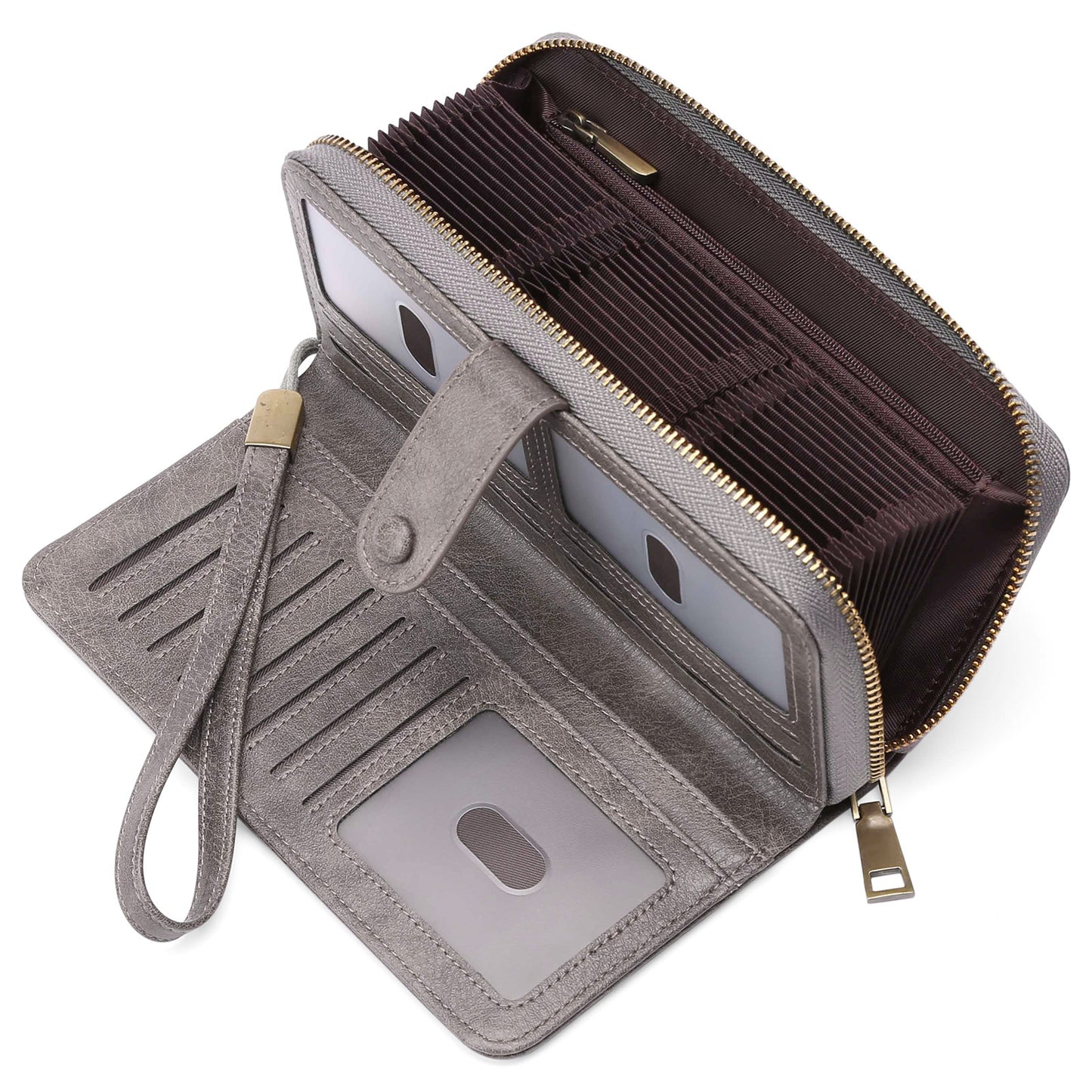 Expanding Card Holder Women’s Long Wallet – PU Leather Passport Bag with Anti-Theft RFID Protection
