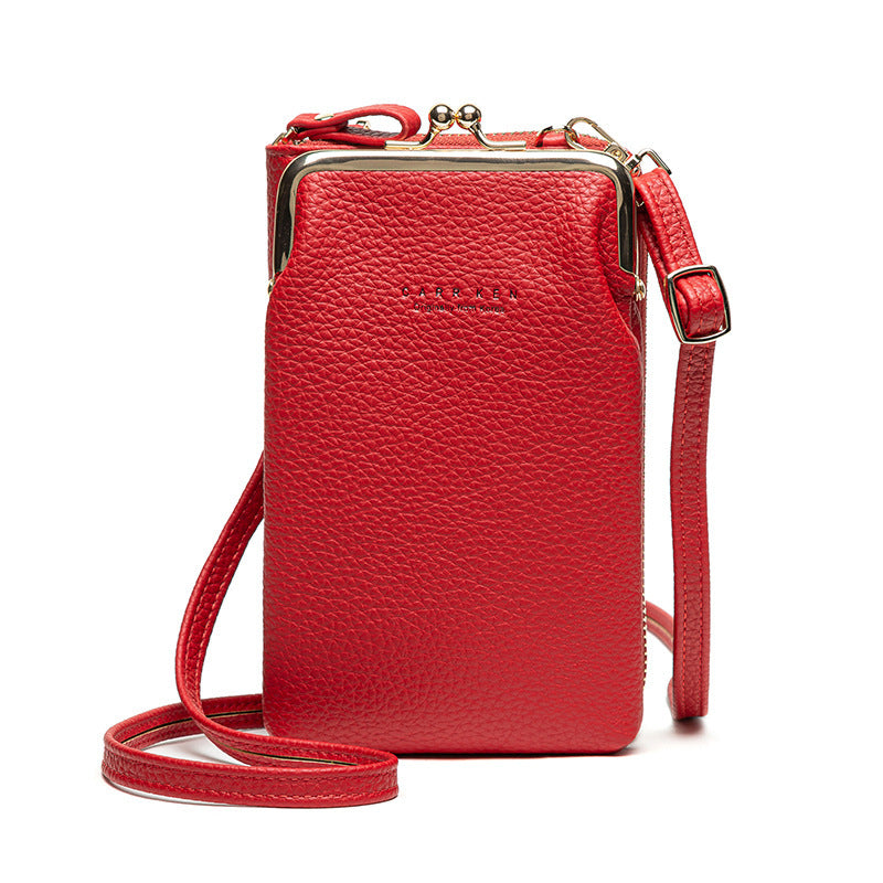 Fashion Lychee Pattern PU Leather Women’s Shoulder Bag – Korean Style Crossbody Handbag