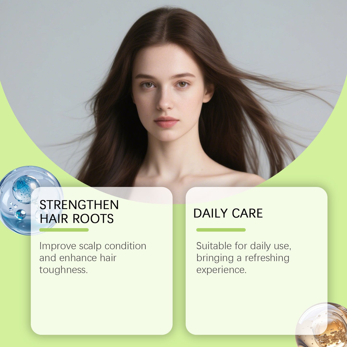 Hair Care Roller Serum Set – Nourishing Essence for Soft & Curly Hair | 6 Bottles + 2 Rollers