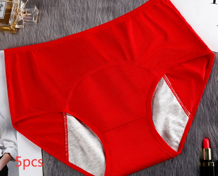 5PCS Women’s Menstrual Underwear – Leak-Proof Absorbent Period Panties, Nylon Comfort Mid-Rise