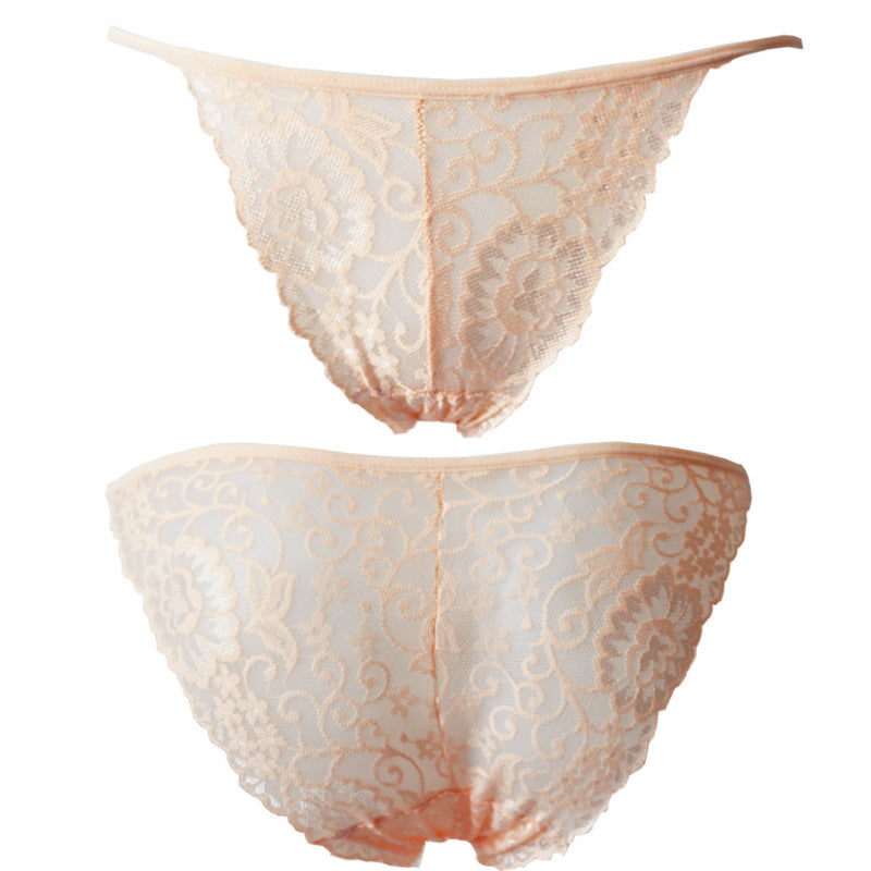Sexy Lace Women’s Underwear Briefs – Low Waist Floral Jacquard Panties