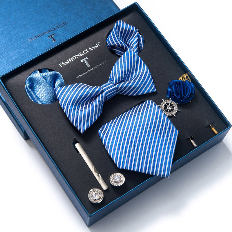 Men’s 8-Piece Bow Tie Set – Formal Jacquard Neckwear for Business, Party & Wedding