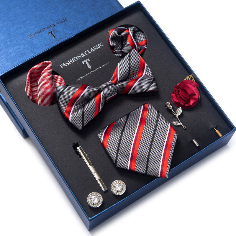 Men’s 8-Piece Bow Tie Set – Formal Jacquard Neckwear for Business, Party & Wedding