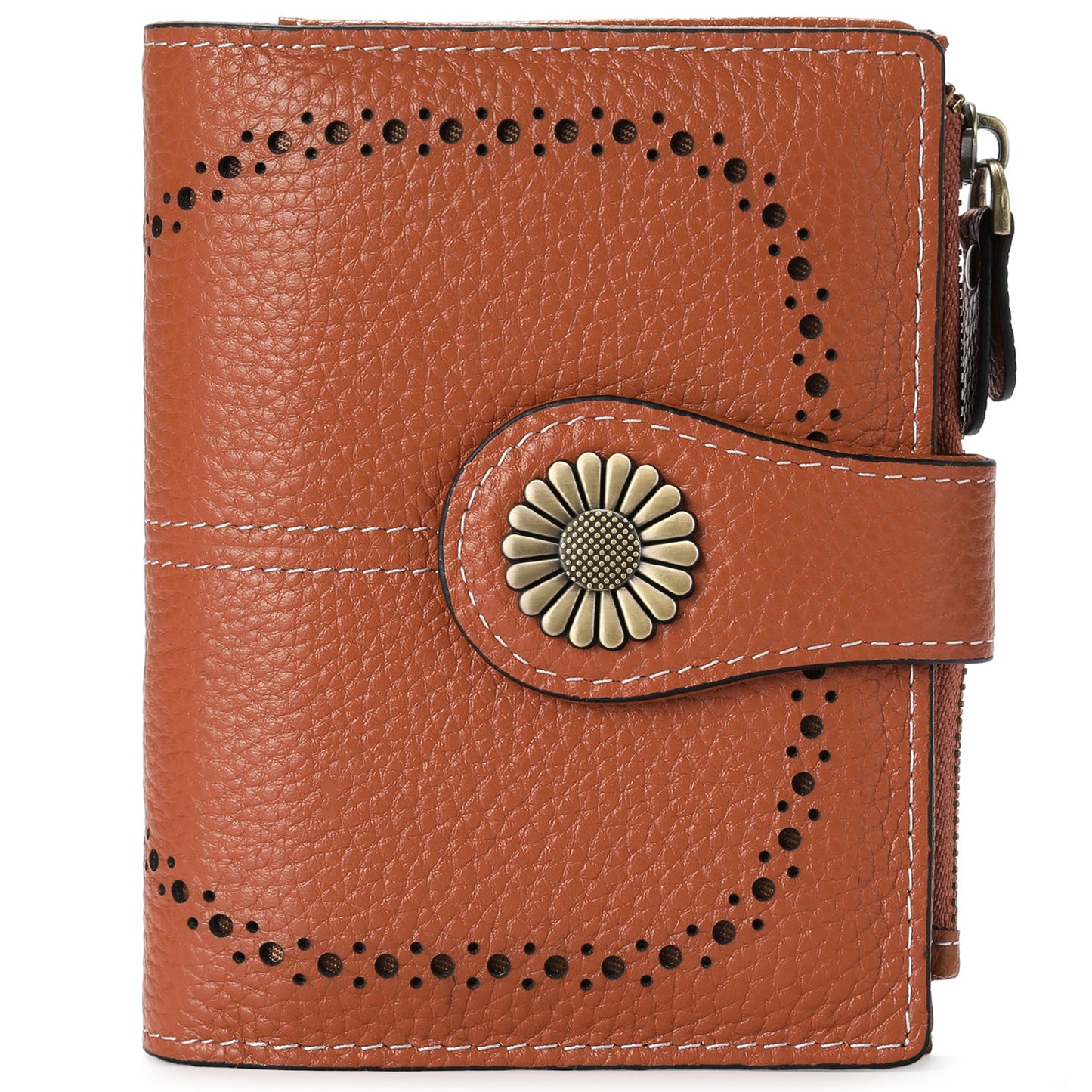 Fashion Women’s Short Coin Purse – Genuine Oil Wax Leather Retro Wallet