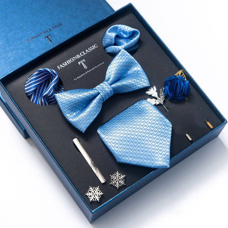 Men’s 8-Piece Bow Tie Set – Formal Jacquard Neckwear for Business, Party & Wedding
