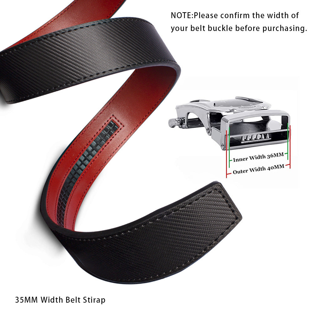 Men’s Genuine Leather Belt – Automatic Alloy Buckle Business & Casual