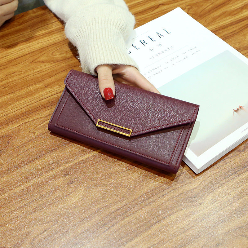 Multi-Functional Retro Buckle Thin Coin Purse – Korean Style Long Wallet for Women