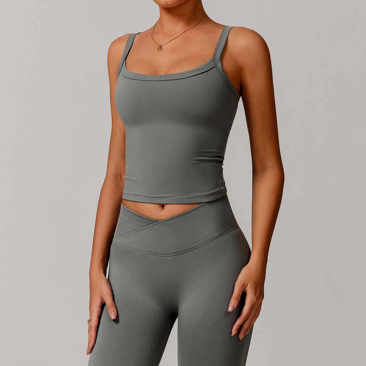 Brushed Vest Sports Bra – High-Strength Workout & Fitness Top with Moisture-Wicking Fabric