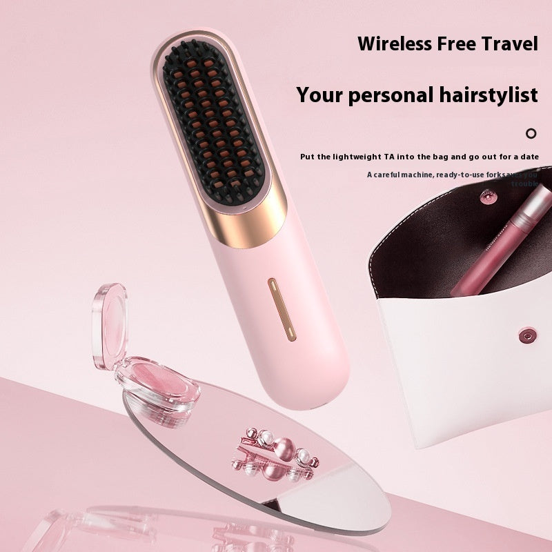 Wireless Anion Straight Comb – Portable Mini Hair Straightener for Daily Styling