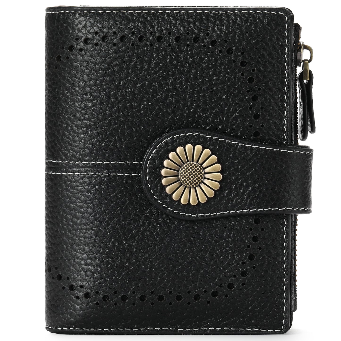 Fashion Women’s Short Coin Purse – Genuine Oil Wax Leather Retro Wallet