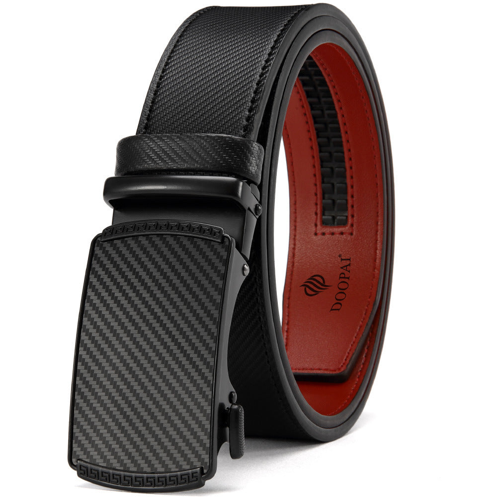 Men’s Genuine Leather Belt – Automatic Alloy Buckle Business & Casual