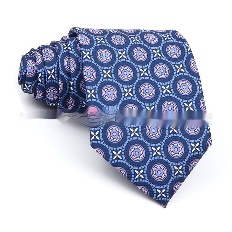 Business Polyester Men’s Printed Tie – Formal Workplace Necktie for Office & Events
