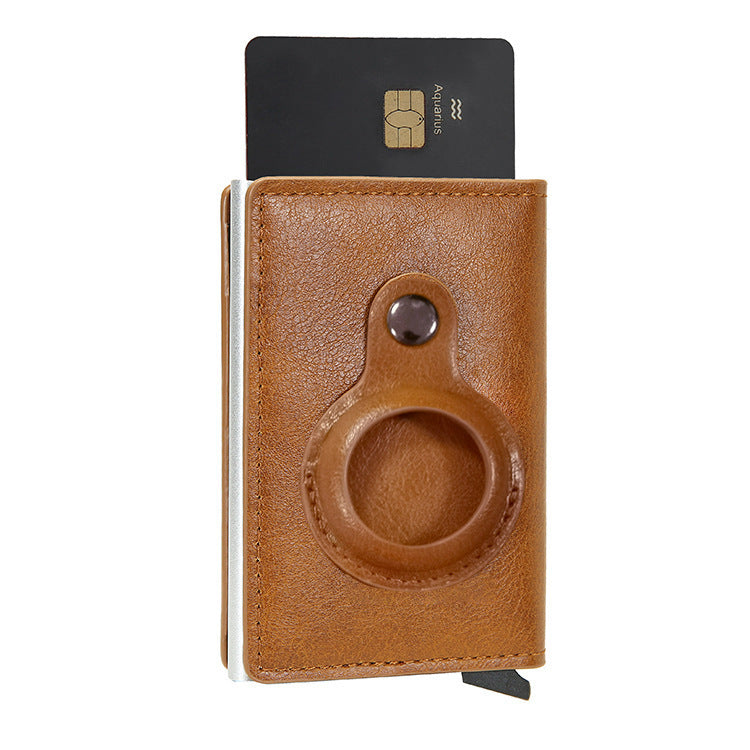 Multifunctional Airtag Wallet – Men’s Short PU Leather Card Holder with RFID & Zipper Pocket