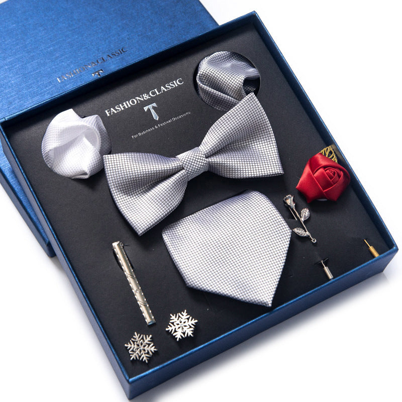 Men’s 8-Piece Bow Tie Set – Formal Jacquard Neckwear for Business, Party & Wedding