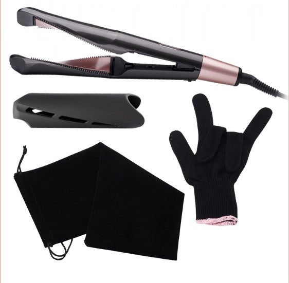2-in-1 Professional Hair Straightener & Crimper – Wet/Dry Curling & Straightening Comb