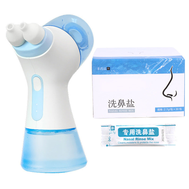 High-Frequency Electric Nasal Irrigator – Pulse Nasal Wash Cleaner with Salt Pack & Antibacterial Solution