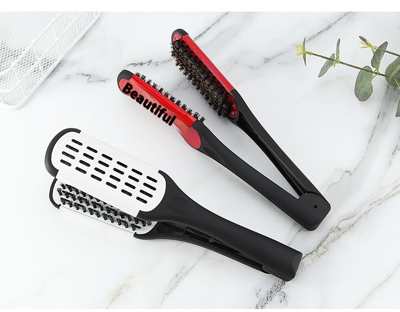 Hairdressing Clamp Comb V-Shaped Bristle Styling Straightener – Professional Salon Hair Styling Tool