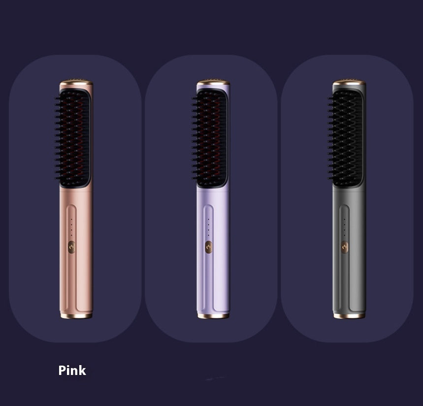 Wireless Straight Comb – Anion Portable Hair Straightener for Curling & Straightening