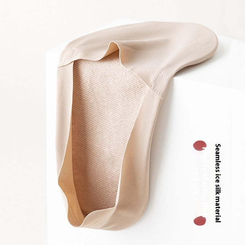Men’s Invisible Low Cut Socks – Seamless Ice Silk Cotton Non-Slip Breathable