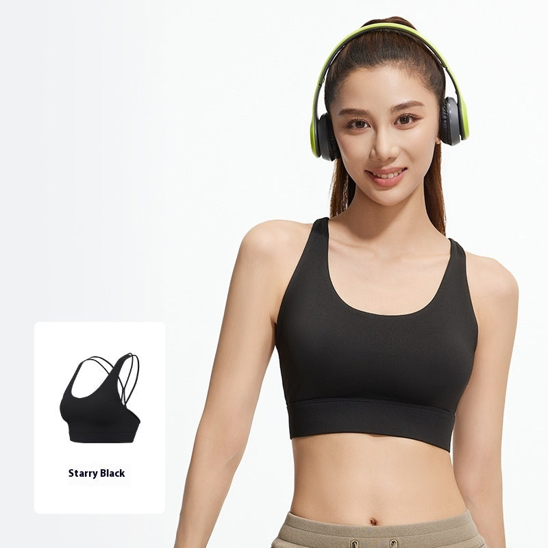 Mesh Cross Sports Bra – Beautiful Back Full Cup with Chest Pad, No Steel Ring