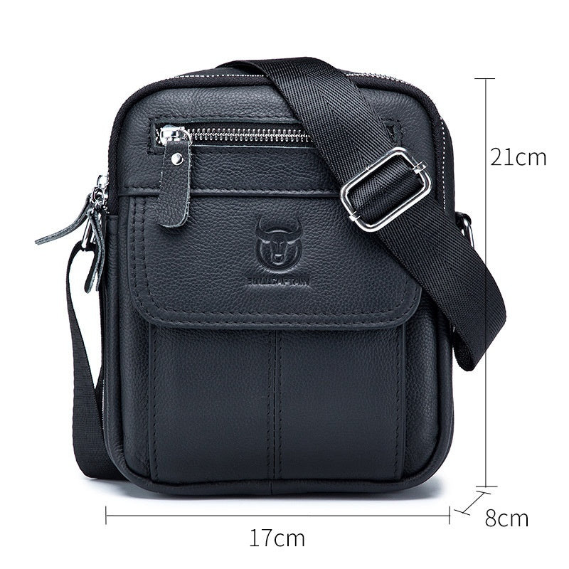 Men’s Mini Leather Crossbody Shoulder Bag – Genuine Cowhide Small Cash & Travel Purse