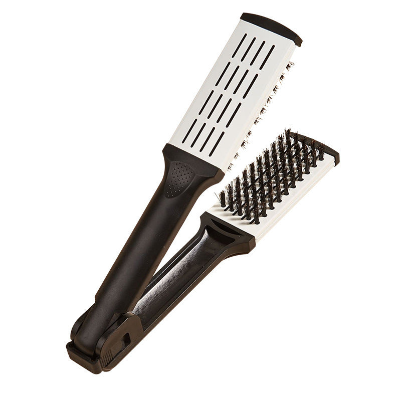 Pull Straight Hair Clip Plate | V-Shape Comb Mane Straightener & Curler