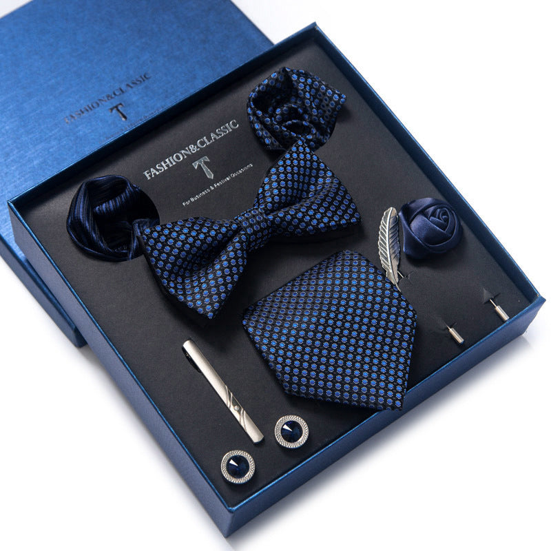 Men’s 8-Piece Bow Tie Set – Formal Jacquard Neckwear for Business, Party & Wedding