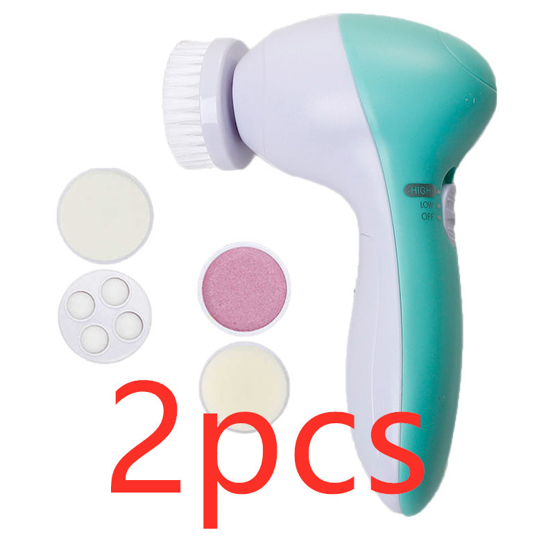 5-in-1 Electric Facial Cleansing Brush – Deep Cleaning, Exfoliation & Face Massager Beauty Instrument