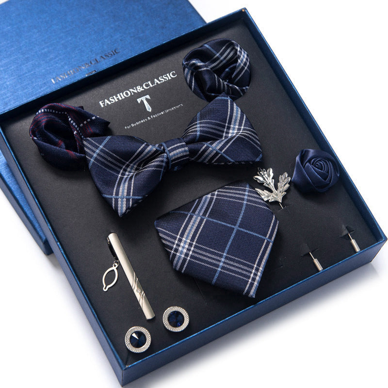 Men’s 8-Piece Bow Tie Set – Formal Jacquard Neckwear for Business, Party & Wedding