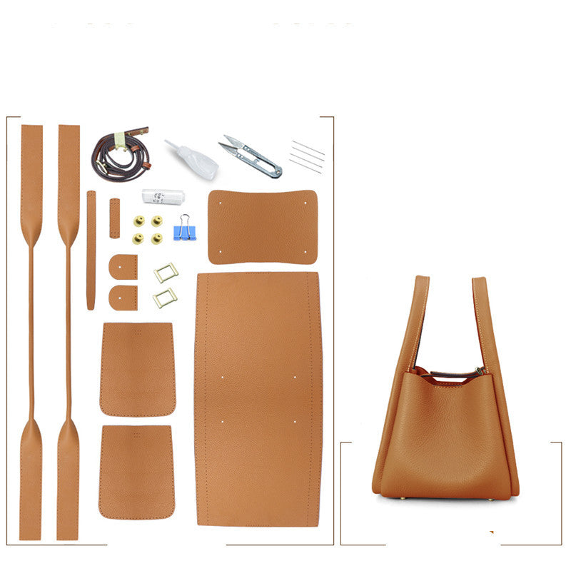DIY Handmade Leather Bag Kit – Genuine Cowhide Hand Sewing Crossbody & Shoulder Bag
